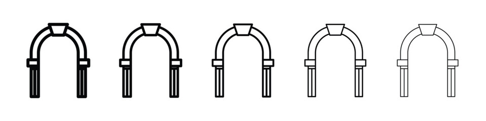 Archway icon Outline and flat style designs