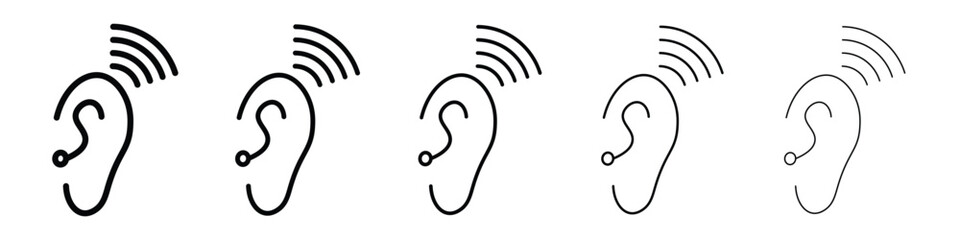 Assistive listening systems icon Outline and flat style designs