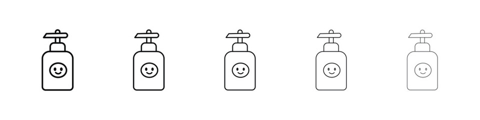 Baby shampoo icon Outline and flat style designs