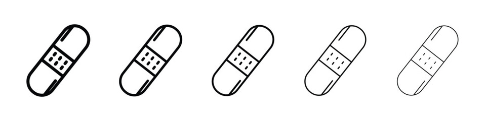 Band aid icon Outline and flat style designs