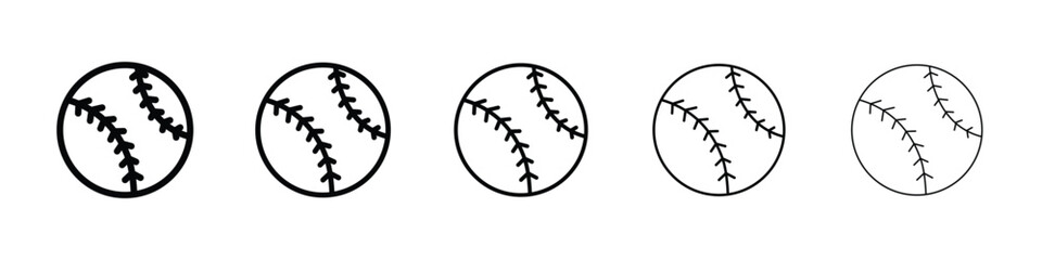 Baseball icon Outline and flat style designs