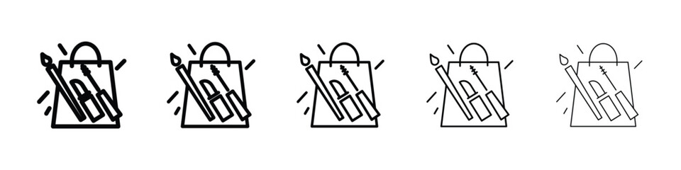 Beauty shopping icon Outline and flat style designs