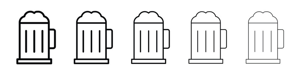 Beer mug icon Outline and flat style designs