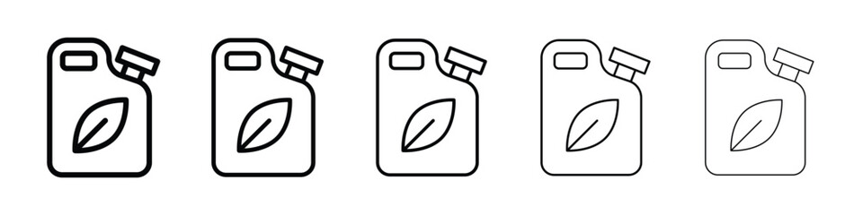 Biofuel canister icon Outline and flat style designs