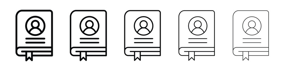 Biography icon Outline and flat style designs