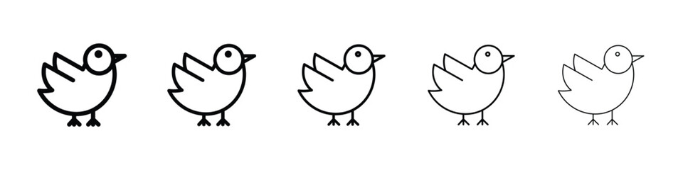 Bird icon Outline and flat style designs