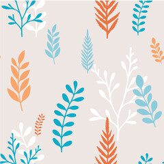 Vector illustration. Twigs leaves plants set