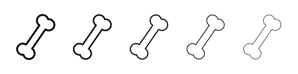 Bones icon Outline and flat style designs