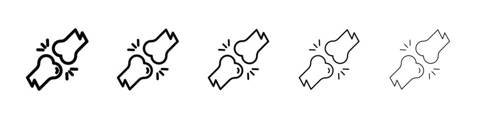 Bones icon Outline and flat style designs