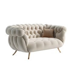 An elegant beige sofa and plush pillow, exuding comfort and style, perfectly complement the modern interior decor. The image highlights the beautiful aesthetics of the home.