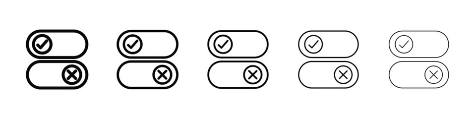 Boolean icon Outline and flat style designs