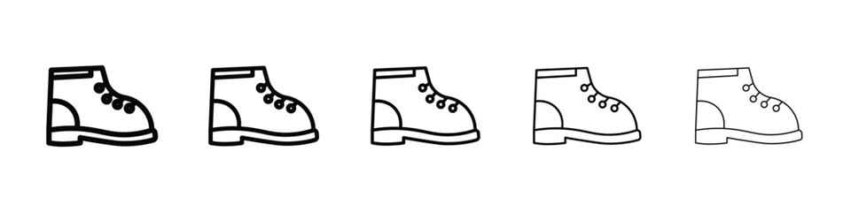 Boot icon Outline and flat style designs