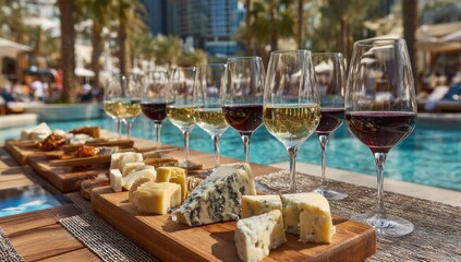 Poolside Cheese and Wine Tasting