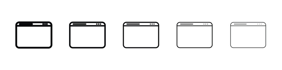 Browser window icon Outline and flat style designs
