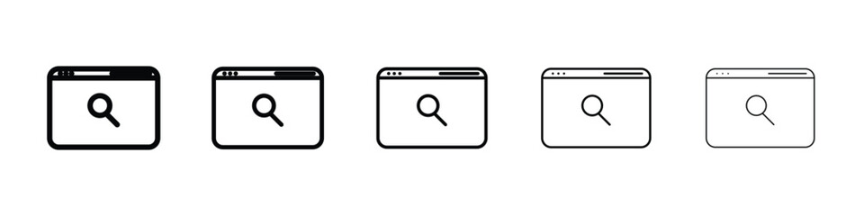 Browsing icon Outline and flat style designs