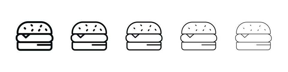 Burger icon Outline and flat style designs