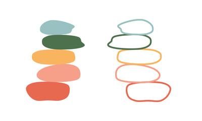 balance made of colored stones. Balance concept. Zen stones flat design style Vector Template