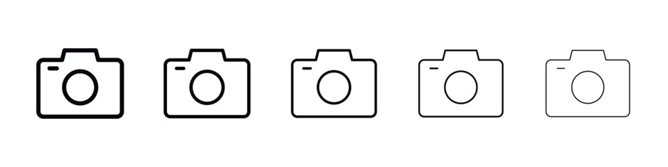 Camera icon Outline and flat style designs