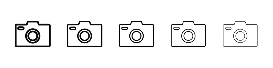 Camera icon Outline and flat style designs