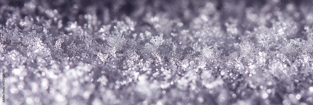 Aufkleber macro texture of frost crystals on frozen packaging reveals intricate patterns and clean center zone
