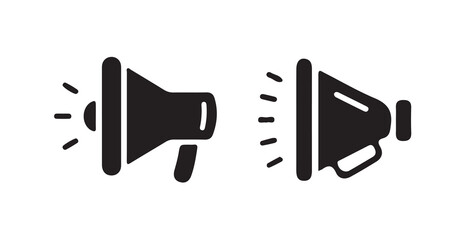 Minimal Line Megaphone Icon with Sound Alert for Notifications and Broadcasts