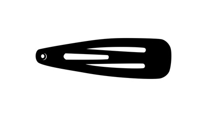 Metal Snap Clip Hair Barrettes, black isolated silhouette