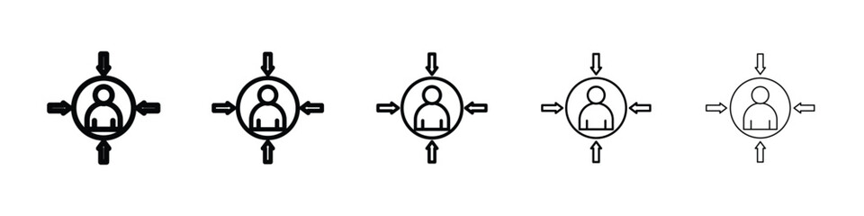 Centric consumer icon Outline and flat style designs