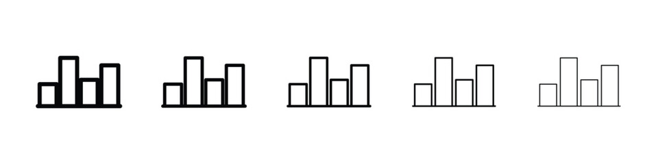 Chart icon Outline and flat style designs