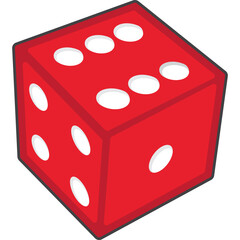 Red Dice Vector Isometric View
