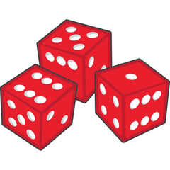 Red Dice Vector Isometric View