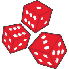 Red Dice Vector Isometric View