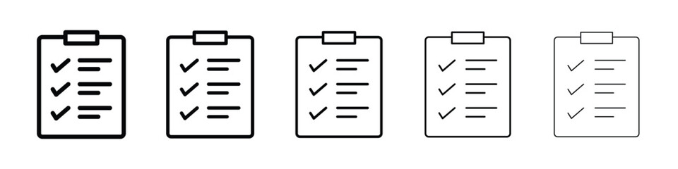 Checklist icon Outline and flat style designs