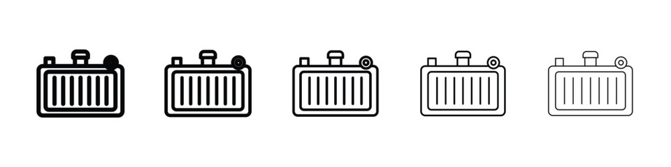 chilli pepper icon Outline and flat style designs