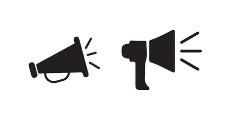 Minimal Line Megaphone Icon &ndash; Thin Loudspeaker Symbol for Alerts and Messaging