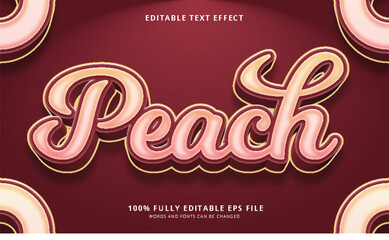 Peach text style editable text effect