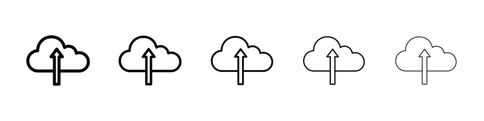 Cloud upload icon Outline and flat style designs