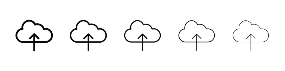 Cloud upload icon Outline and flat style designs