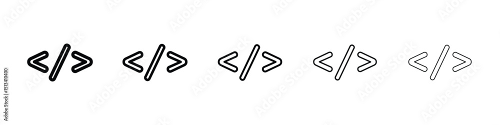 Poster code icon outline and flat style designs