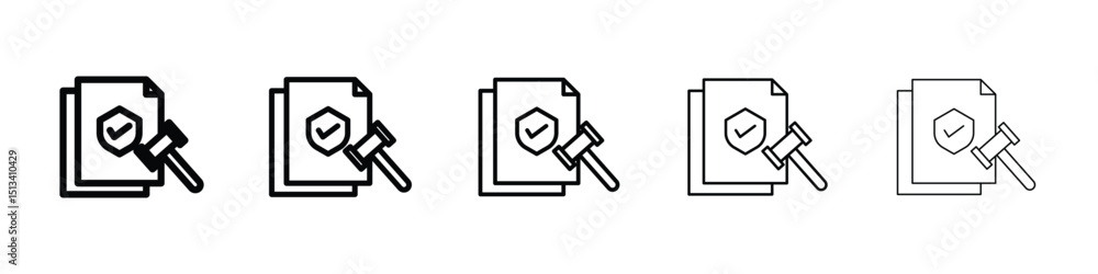 Poster code of conduct icon outline and flat style designs