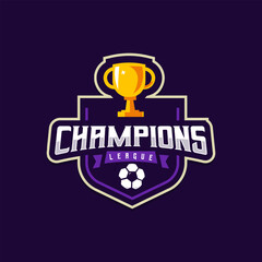 Trophy sport logo design. Champions league for soccer football team