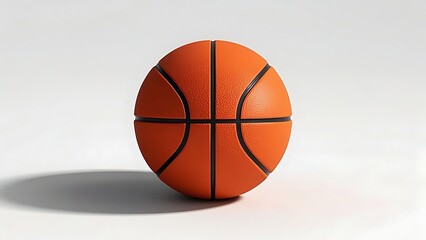 Fototapeta premium A basketball, centered in the image, is depicted. 