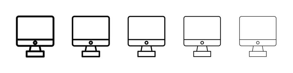 Computer icon Outline and flat style designs