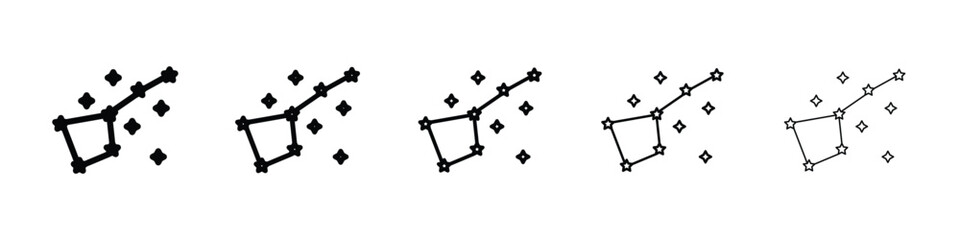 Naklejka premium Constellation icon Outline and flat style designs