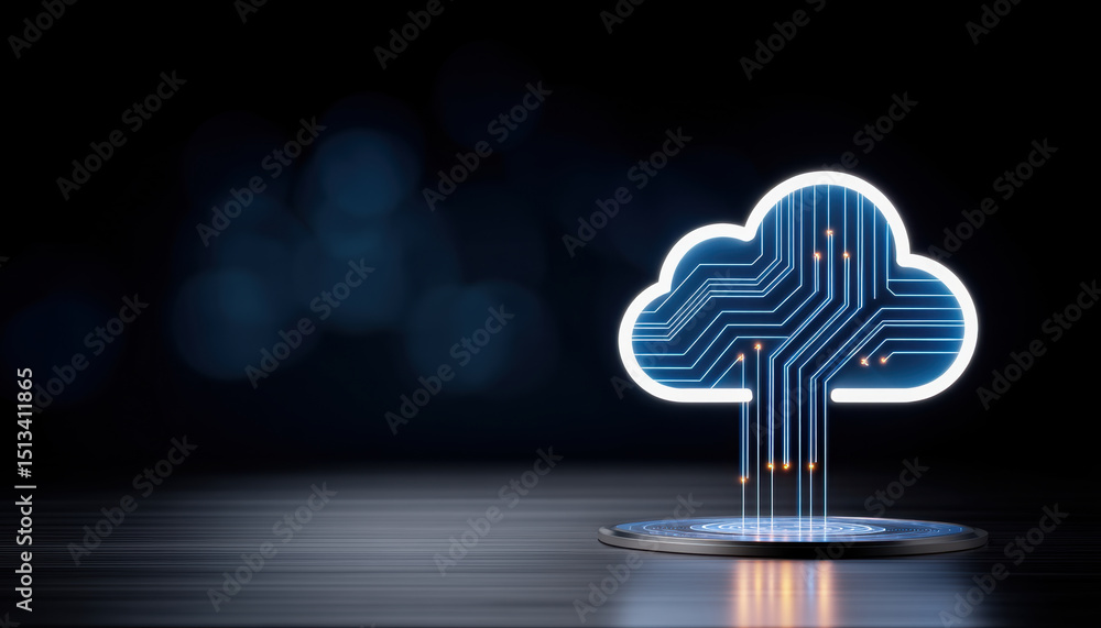 Poster cloud technology api integration digital data connection network futuristic concept electronic circu