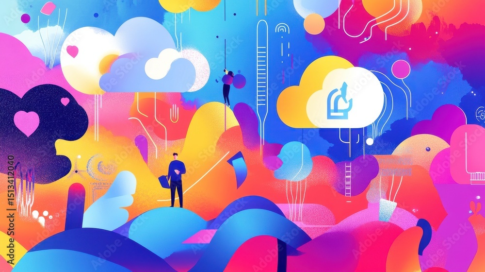 Poster global communication abstract concept vector illustration set. cloud management, cross-platform soft