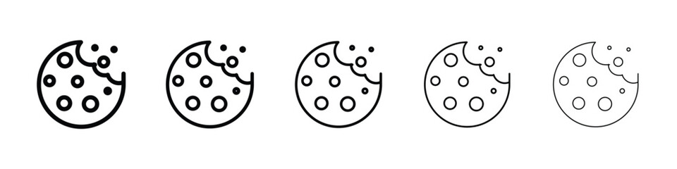 Cookie icon Outline and flat style designs