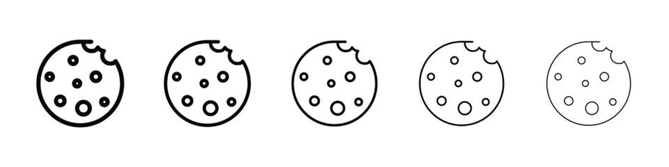 Cookie icon Outline and flat style designs