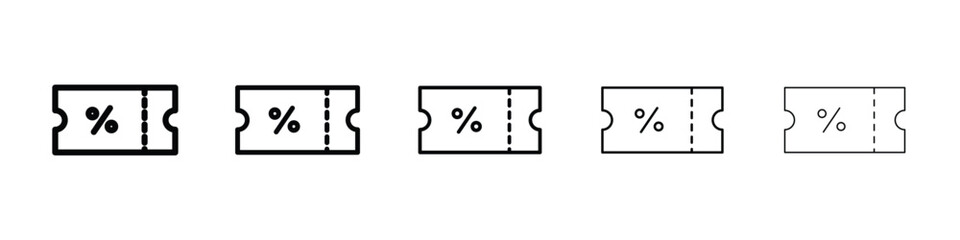Coupon icon Outline and flat style designs