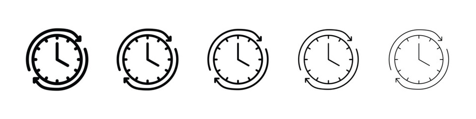 Course of time icon Outline and flat style designs