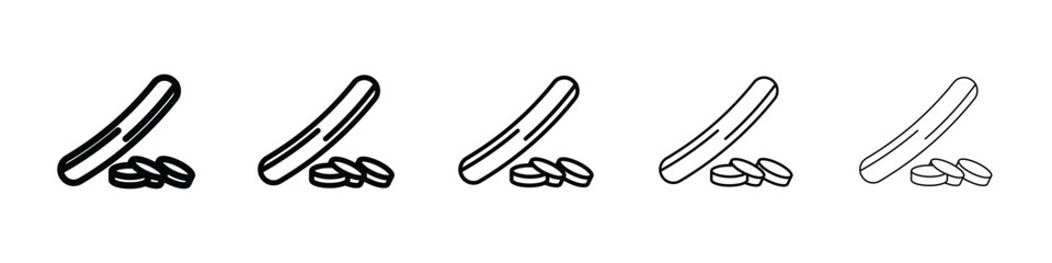 Cucumber icon Outline and flat style designs